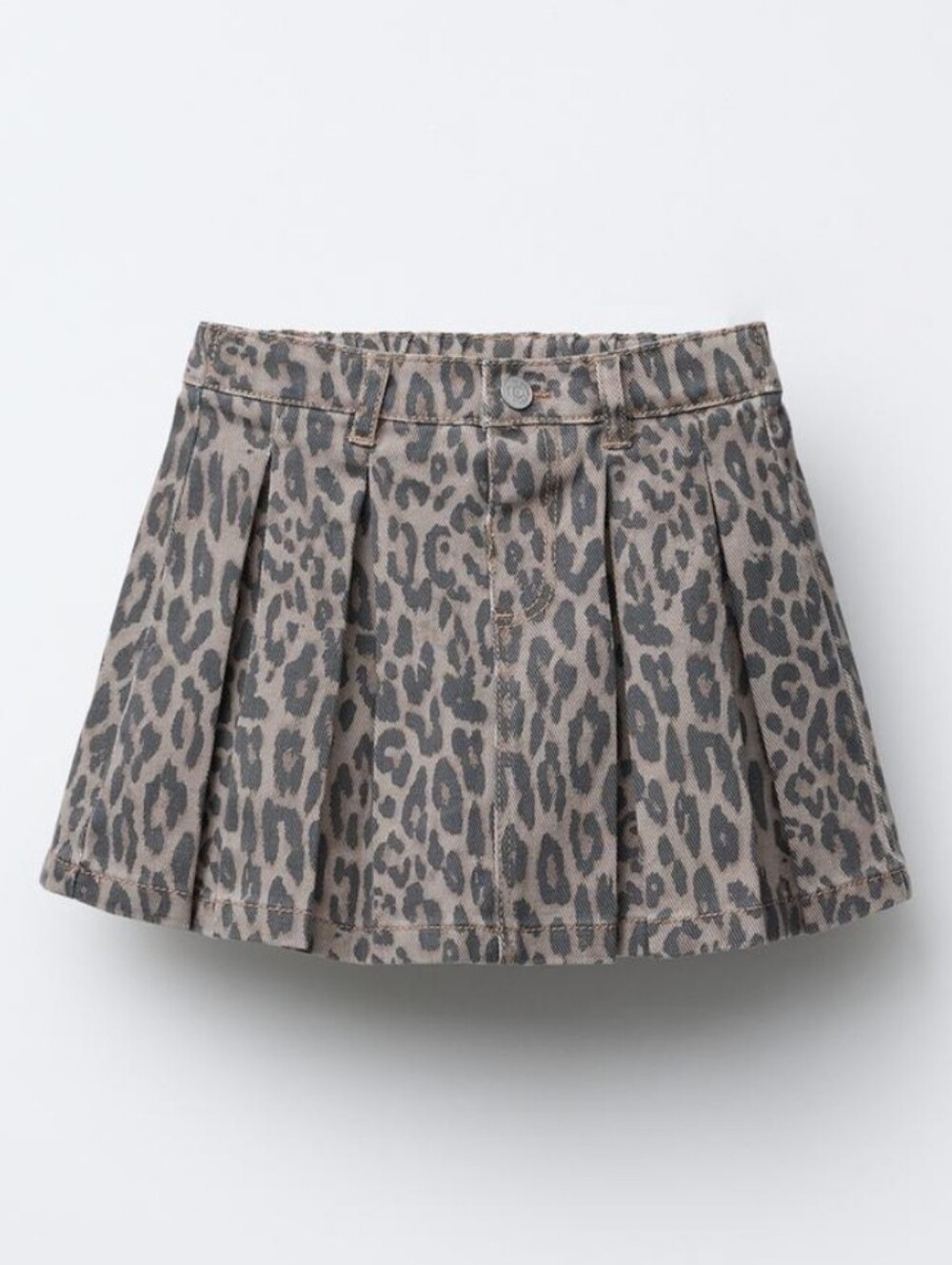 Animal Print Twill Skirt